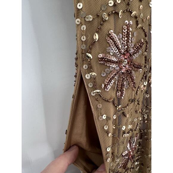ZARA WOMAN Gold Sequin Dress Special Edition Small Party Formal Wedding NWT - Picture 8 of 16